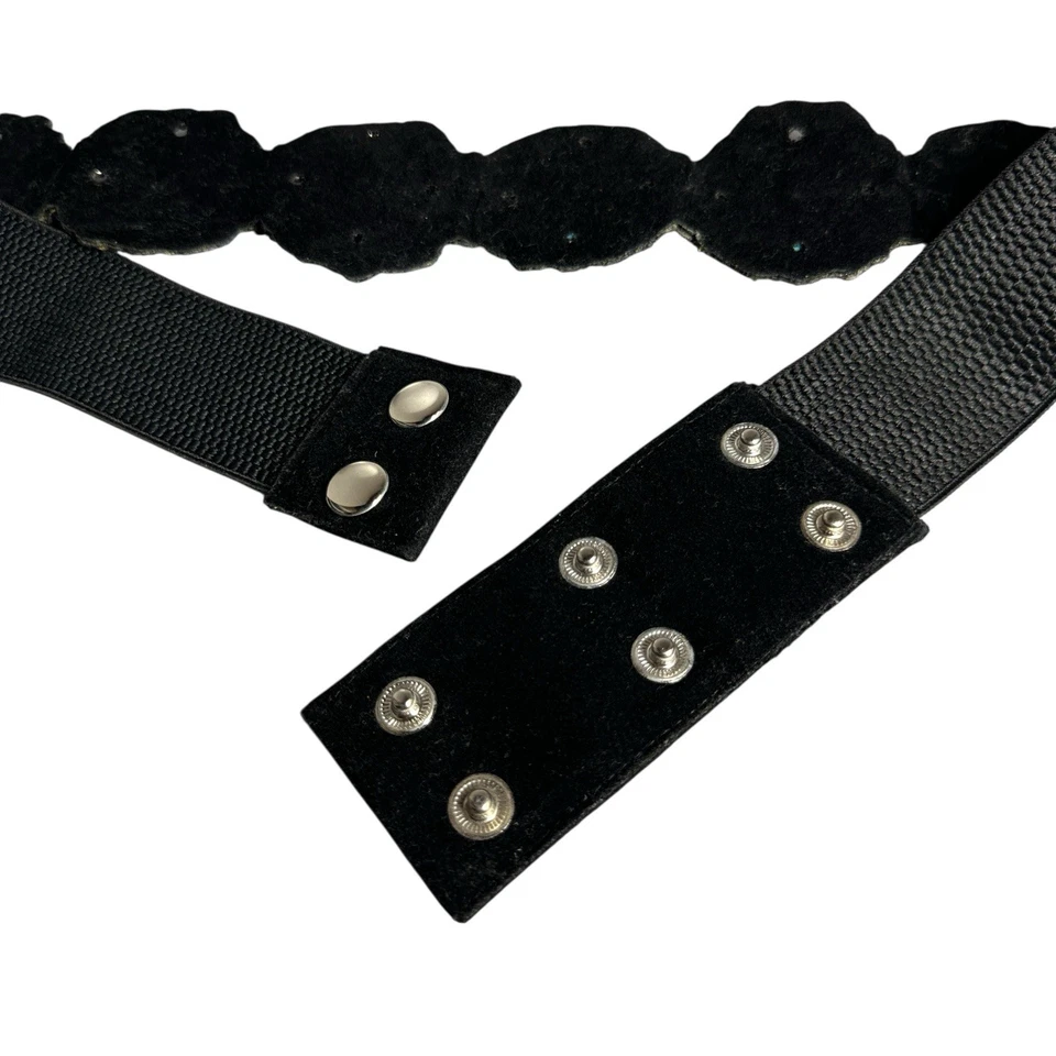 Cinto de cintura elástico com miçangas Boho Festival artístico feminino tamanho médio - Imagem 3 de 4