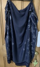 Marks And Spencer Blue Scarf With Silver Thread Stars