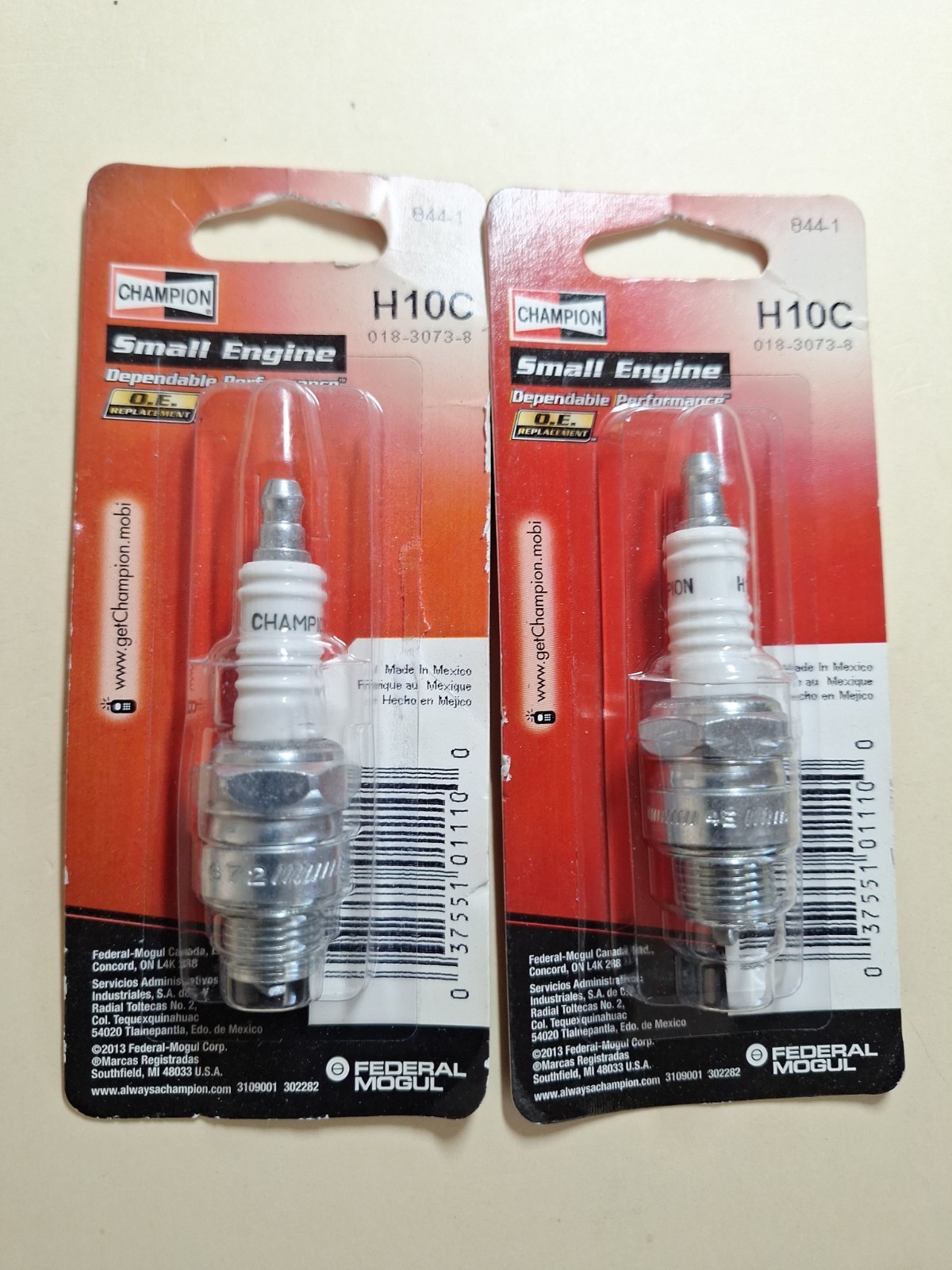 Pack Of 2 Genuine Champion Copper Plus Spark Plugs. H10C 844