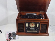 Defective - Victrola Navigator 8-in-1 Nostalgic Bluetooth Record Player Espresso