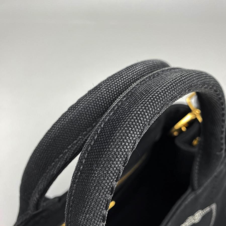 PRADA Canapa 2-Way Shoulder Tote Bag Canvas Black 1BG439 #BS1516 thumbnail 4
