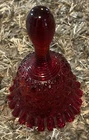 Vintage Collectible Fenton Ruby Red Brilliant Cut Glass Bell in EUC - 6 inches
