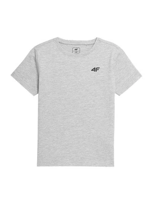 T-shirt 4F Garçon Gris Uni 100% Coton Style Taille 152CM - Photo 1/4