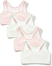 Soft Cotton Seamless Training Bras for Girls 8-14 with Sewn Padding First Twee