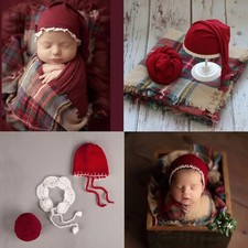 Newborn Photography Props Baby Christmas Hat Blanket Wraps Photo Studio