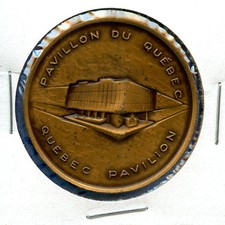 1967 Quebec Pavilion Expo Montreal Canada Bronze Medal Souvenir Token Coin