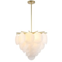 HäNgeleuchte Messing Weiß Rund Ø 65 Cm In E14 Modern Metall Acryl Pendelleuchte