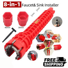 8 in 1 Faucet Sink Installer Home Multi Tool Pipe Wrench For Plumbers Homeowners