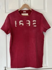 Abercrombie & Fitch Men's Distressed Red Muscle Shirt XL Y2K Style Short Sleeve