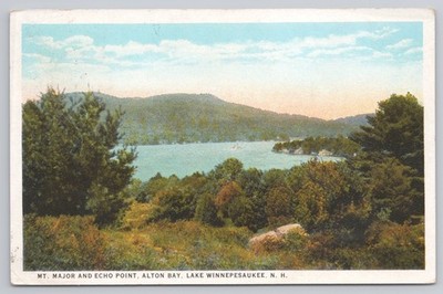 Postcard MT. MAJOR AND ECHO POINT, ALTON BAY, LAKE WINNEPESAUKEE, N. H.