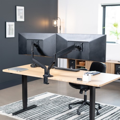 VIVO Dual Ultrawide 40" Monitor Desk Mount with Pneumatic Spring Arms - Picture 8 of 8