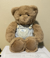 Eden Vintage Mango Teddy Bear Plush Stuffed Animal w/ Blue Overalls 1985 Small