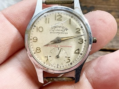 Vintage Mohertus Trading Co. France Northfielde Wristwatch 7J AS IS Parts Repair
