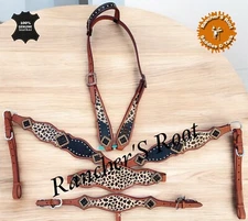  Western Horse Tack Set | Cheetah With Black Croco Tack Set 