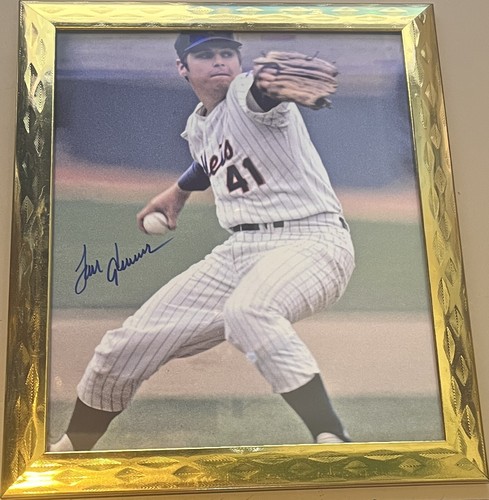 Tom Seaver Signed Autographed Glossy 8x10 Framed Photo New York Mets #41 SCM COA - Picture 2 of 6