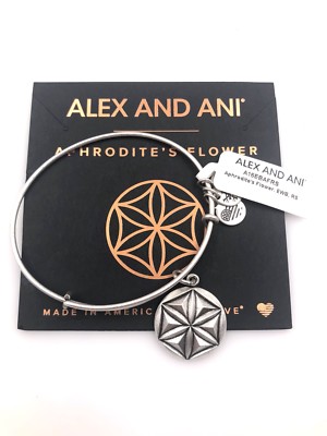 Authentic Alex and Ani Aphrodite Flower  Silver Bracelet A16EBAFRS NWT&MC