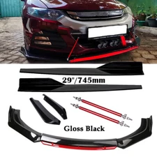 For Honda Insight Front Bumper Lip Spoiler Splitter Rear Lip Gloss Black