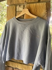 Vintage 90s Re-Worked Cropped Light Blue Champion Crewneck Sweatshirt Size XL