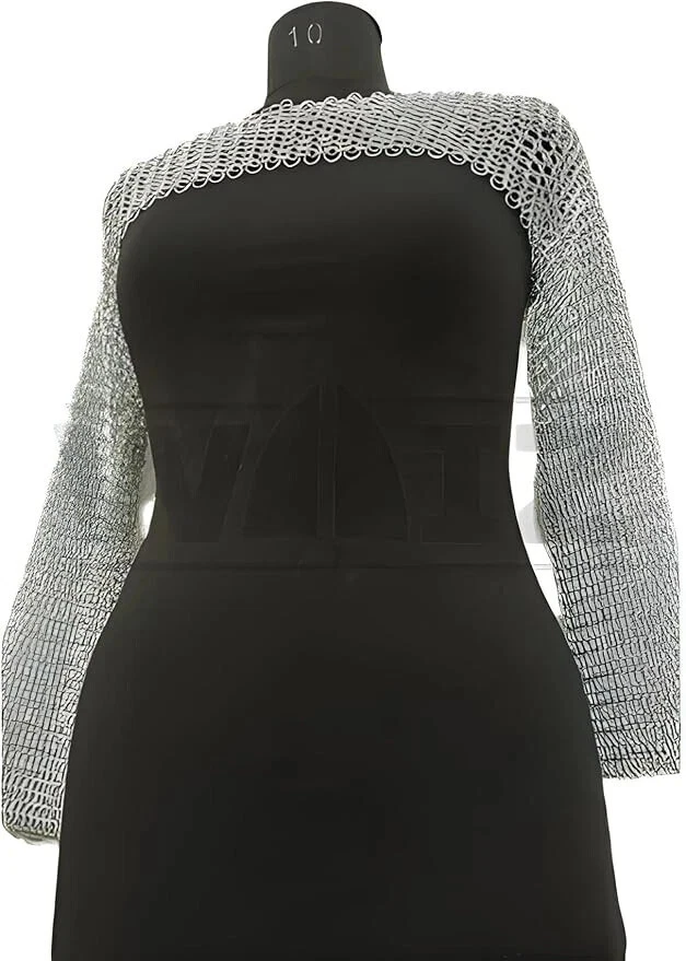 New Aluminum Butted Chainmail Crop Top with Long Sleeves for Modern Knights - Image 3 of 4