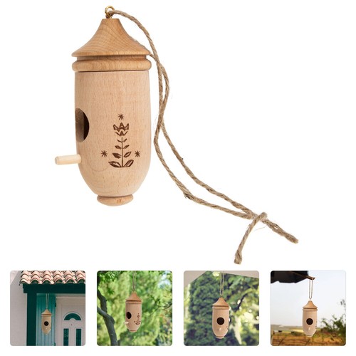 Outside Hanging Bird House Hut Cage Pet Garden Bird House Hanging Wooden House - Picture 2 of 12