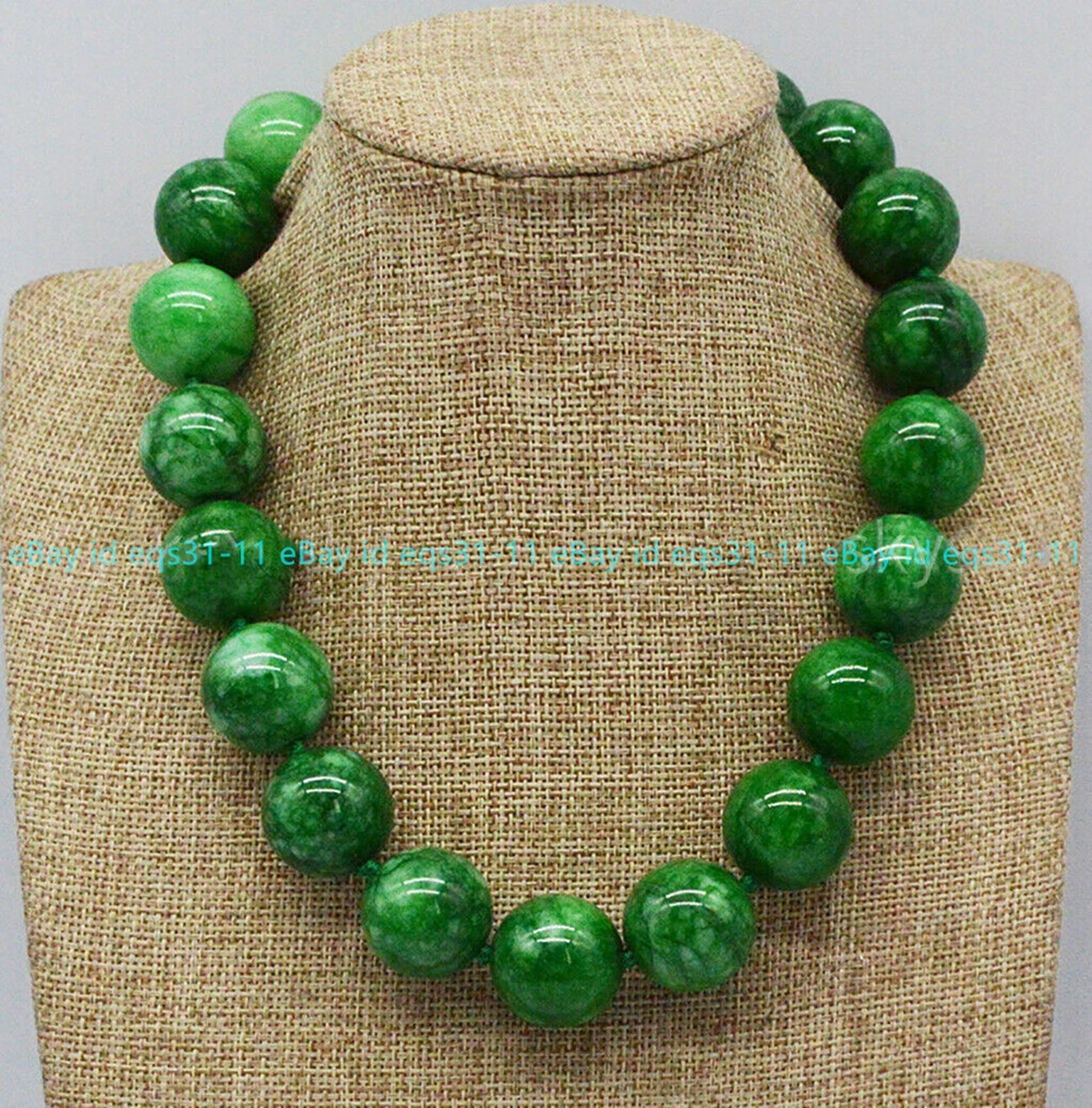 Natural Jade Bead Choker Necklace