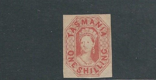 AUSTRALIA TASMANIA 1858-67 (Scott 16 1sh IMPERF) VF MLH *SCARCE