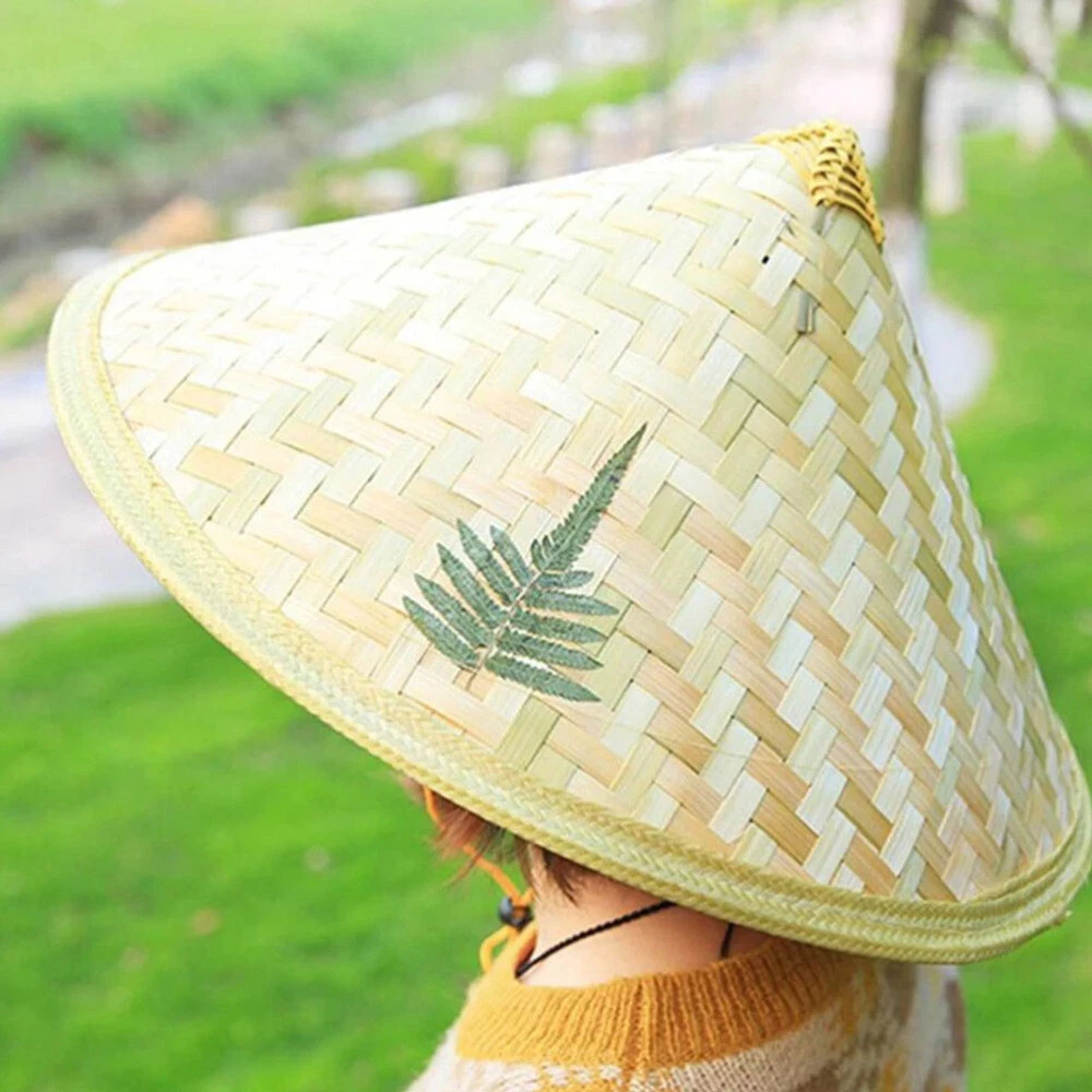 2pcs Sun Shade Farmer hat Braidedhat Straw Cone Hat Asian Coolie Hat  Oriental