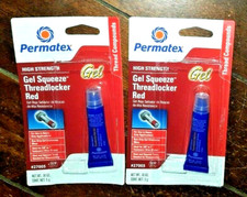 2 Permatex High Strength Gel Squeeze Threadlocker Red .18fl. oz. Each 27005