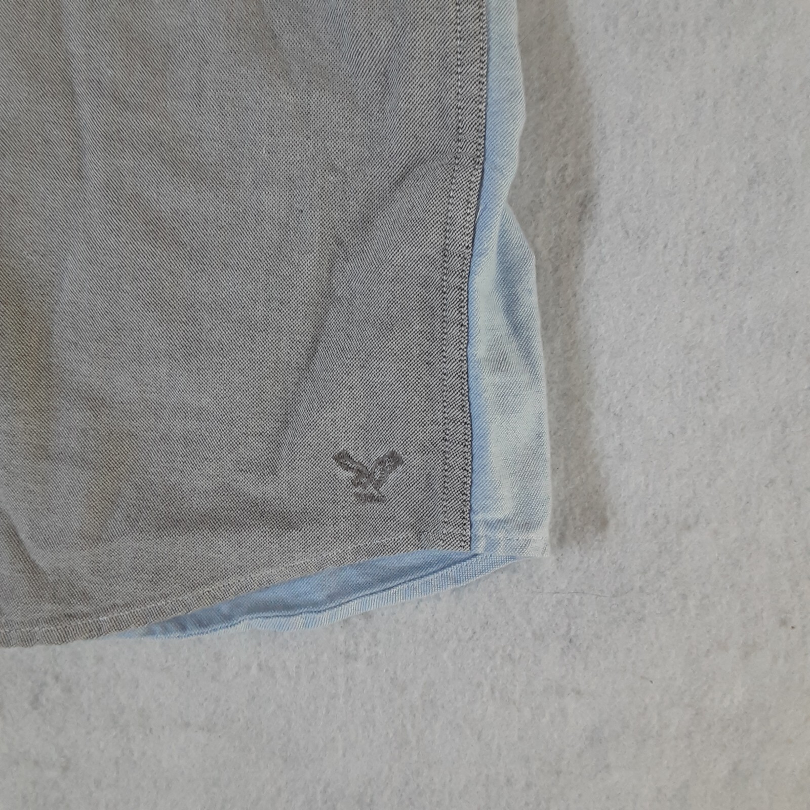 American Eagle Men's Oxford Colorblock Button Short Sleeve Shirt Medium