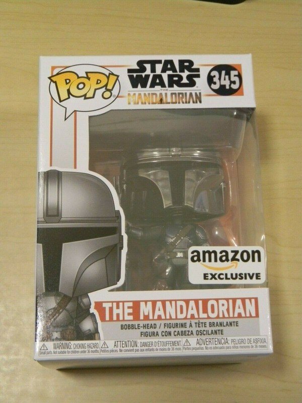 Funko Pop Mandalorian Chrome Helmet Amazon Exclusive Star Wars