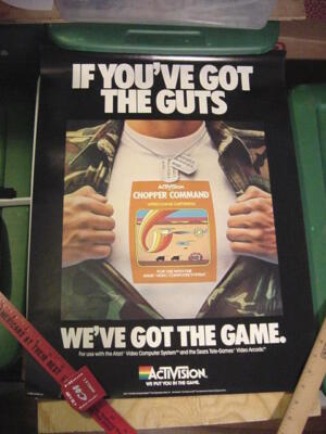 1982 Rare Atari AcTiVision "Chopper Command" Advertising Poster ...