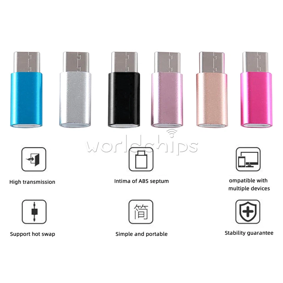 5pcs Micro USB to Type C Female Adapter Converter Adaptor For Android Phone - Image 2 of 4