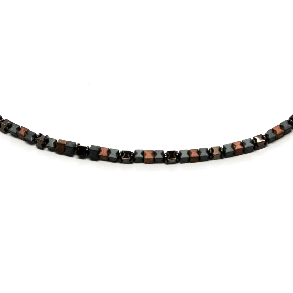 COLLANA IN ARGENTO 925 BRUNITO CON EMATITE SATINATA MADE IN ITALY BY MASCHIA - Immagine 4 di 4