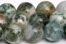 Natural Green White Moss Agate Beads Round Loose Beads 4/6/8/10MM