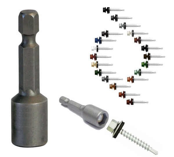 1/4 Stecknuss Bit 8Mm Magnetisch FüR Edelstahlschrauben Sechskant Trapezblech-image