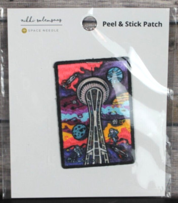 Space Needle Seattle Washington Embroidered Souvenir Patch Peel & Stick Nikki