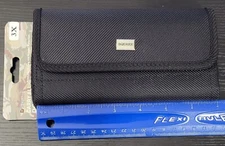 3XL RUGGED CELL PHONE HORIZONTAL POUCH WITH METAL CLIP AND BELT LOOP HOLSTER