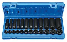 GREY PNEUMATIC 1224Rd 24 Piece 3/8" Drive Sae Impact Master Set NEW