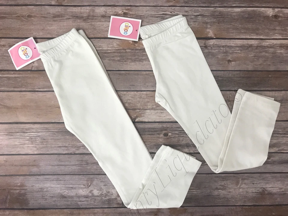 Conjunto de 2 Leggings Circo Almendra Crema Off White Bottoms Nuevo Talla 2T Niñas Niños  Foto 3 de 4