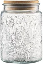 Vintage Glass Jar with Lid, 23.7oz Airtight Glass Food Storage Container for