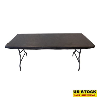 Elastic Fitted Vinyl Table Cover Waterproof Flannel Backing Events Outdoor Party