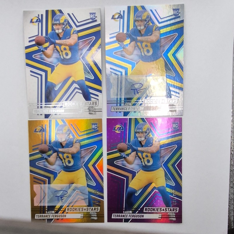 Panini 2025 Rookies & Stars Terrance Ferguson Rams RC Auto #182 4-Card Lot