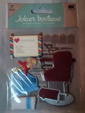 Jolee's Boutique Scrapbook Stickers Baby's 1st Haircut Barber Shop Chair Booster