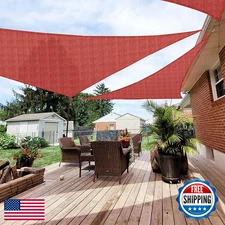 Patio Paradise 12x12x12 Triangle Sun Shade Sail Canopy UV Block Red HDPE Fabric