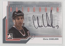 2013-14 ITG Decades 1990s Auto Silver Chris Chelios #A-CC Auto HOF av1