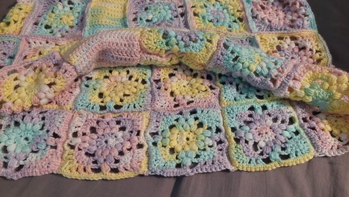 Handmade Crochet Pastel Grannysquare Skirt.made With Acrylic Yarn. - Picture 6 of 11
