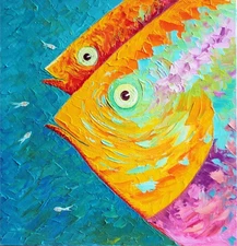 Original Oil Canvas Painting "Oceanic Harmony" Art by Ukrainian Artist