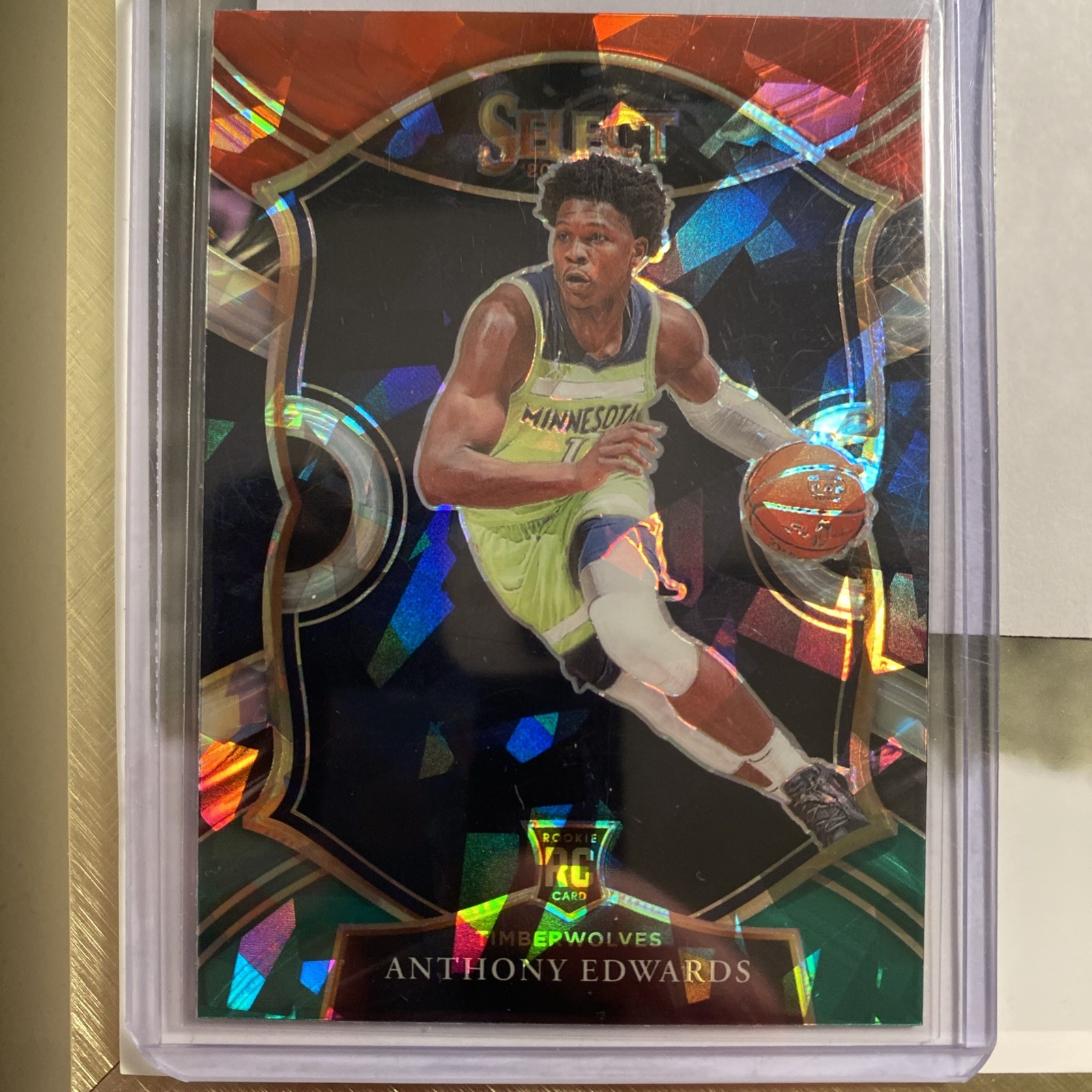 Panini 2020-21 Select Concourse Anthony Edwards Rookie #61 Red White Green Crac…