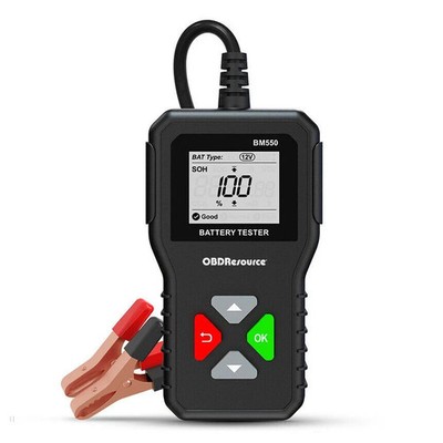 2026 OBDResource BM550 Automotive Battery Tester 6V 12V 24V SOH SOC 100-2000 CCA