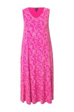 Ulla Popken Damen große Größen Maxikleid gemustert A Linie V Ausschnitt